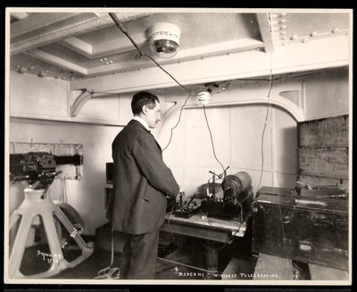 Marconi and His Wireless Telegraph Apparatus, 1899-1900 by Byron Company
